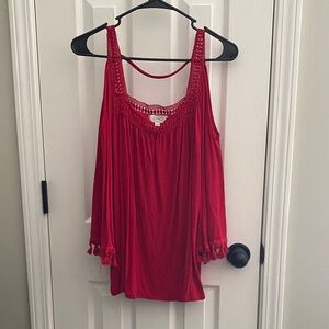 Women's Shannon Ford New York - Red Cold Shoulder Top